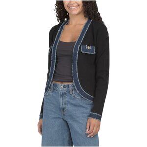 NANETTE LEPORE Denim Trim Cardigan